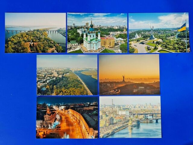 Pack of 7 NEW Glossy Ukraine Kyiv Kiev Postcards great for Postcrossing WP1