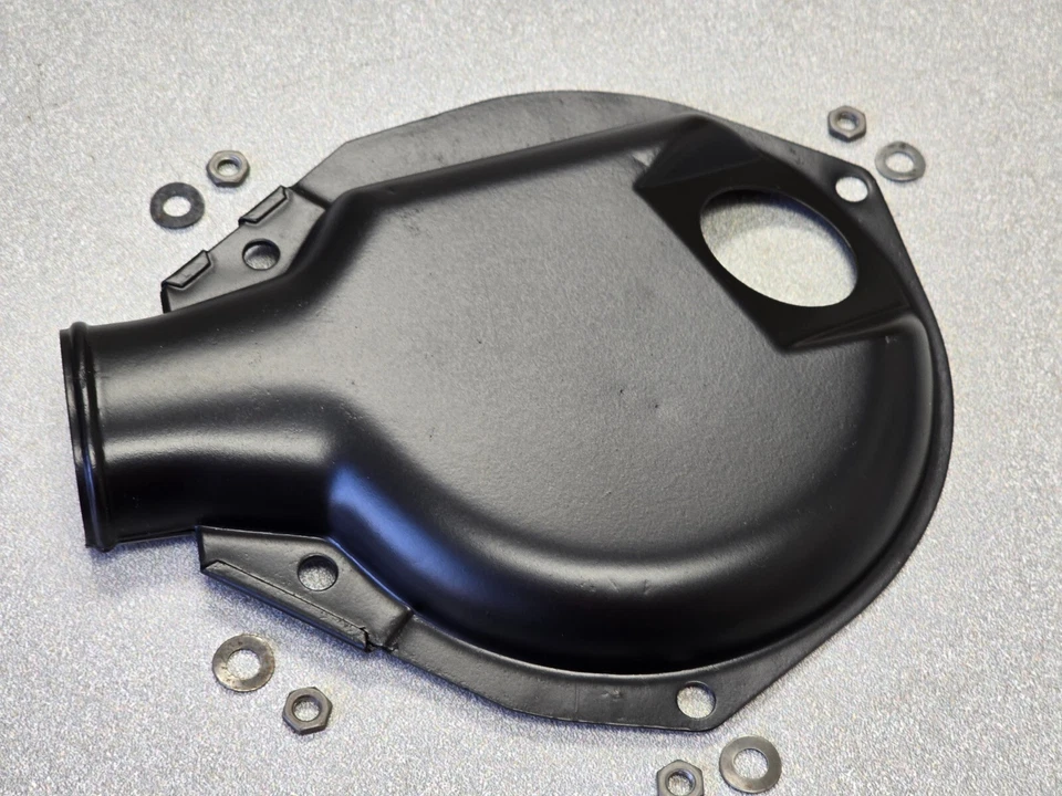 NICE USED ORIGINAL PORSCHE 914 ALTERNATOR SUCTION HOUSING COVER W WASHER NUTS #1 - Image 2 of 4