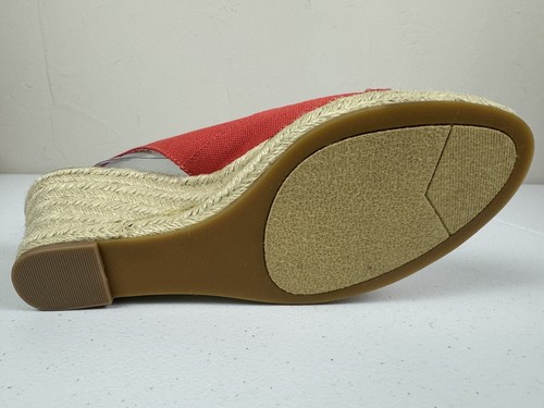 Sandalias de cuña Coldwater Creek rojas con hebilla ajustable adornadas talla 8 - Imagen 13 de 15