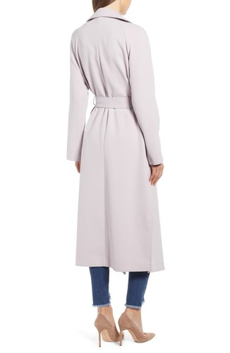 Nuevo con etiquetas trinchera de rendija lateral Kendall & Kylie Levander, talla M - Imagen 2 de 11