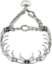 USED-Sprenger Chrome Plated Steel Prong Dog Collar w/Swivel Quick Release Snap