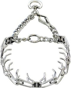 USED-Sprenger Chrome Plated Steel Prong Dog Collar w/Swivel Quick Release Snap