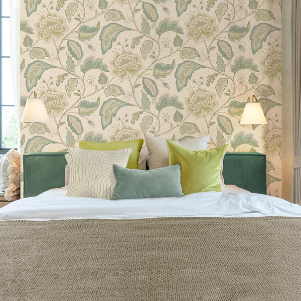 Belgravia Decor 1722 Floral Maya-Randtapete Creme Struktur Vinyl Optik Hessian-image