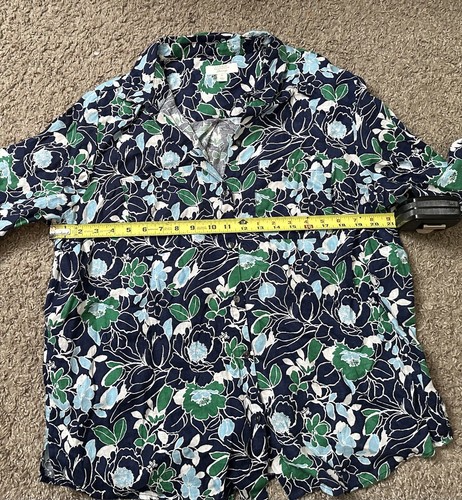 Charter Club Luxury Linen button down shirt womens size XL multicolored pre own - Picture 5 of 10