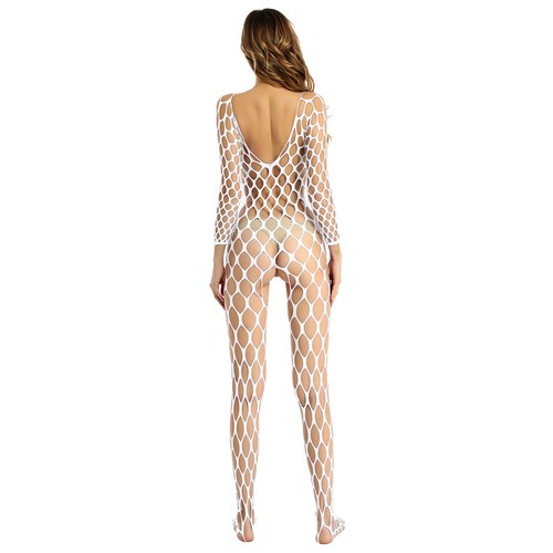 Damen Fishnet Body Overall Transparent Jumpsuit Bodystockings Babydoll Dessous - Picture 63 of 89