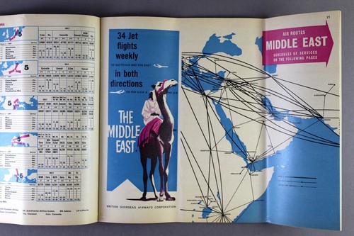 BOAC AIRLINE TIMETABLE JANUARY 1962 ROUTE MAP B.O.A.C. - Picture 7 of 10
