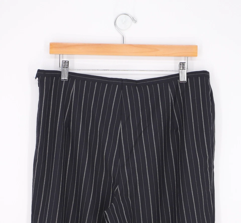 Pantalones a rayas ESCADA 100 % lana blanco y negro pierna recta talla 44 (US L) Foto 4 de 4