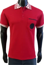 Vèrsace Men Red Polo Shirt