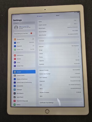 Apple iPad Pro 1st Gen. 128GB, Wi-Fi + 4G (Unlocked), 12.9 in
