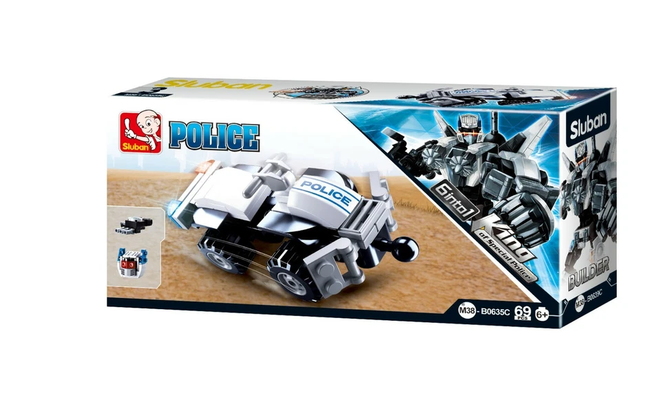 Sluban KING of SPECIAL POLICE Transforming ROBOT 6-in-1 Building Bricks Kit - Image 4 of 4