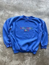 Vintage 90 s London 1993 Embroidered Sweatshirt UK Blue