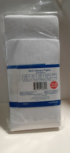 Girls Cookies Uniform Girls Opaque Tights 2 PAIR PACK Size 16-18 White - Picture 2 of 7