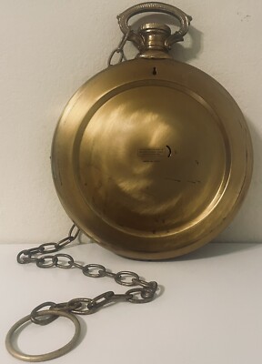 RARE Vtg United Clock Corp 8 Day Model 540W Brass Pocket Watch