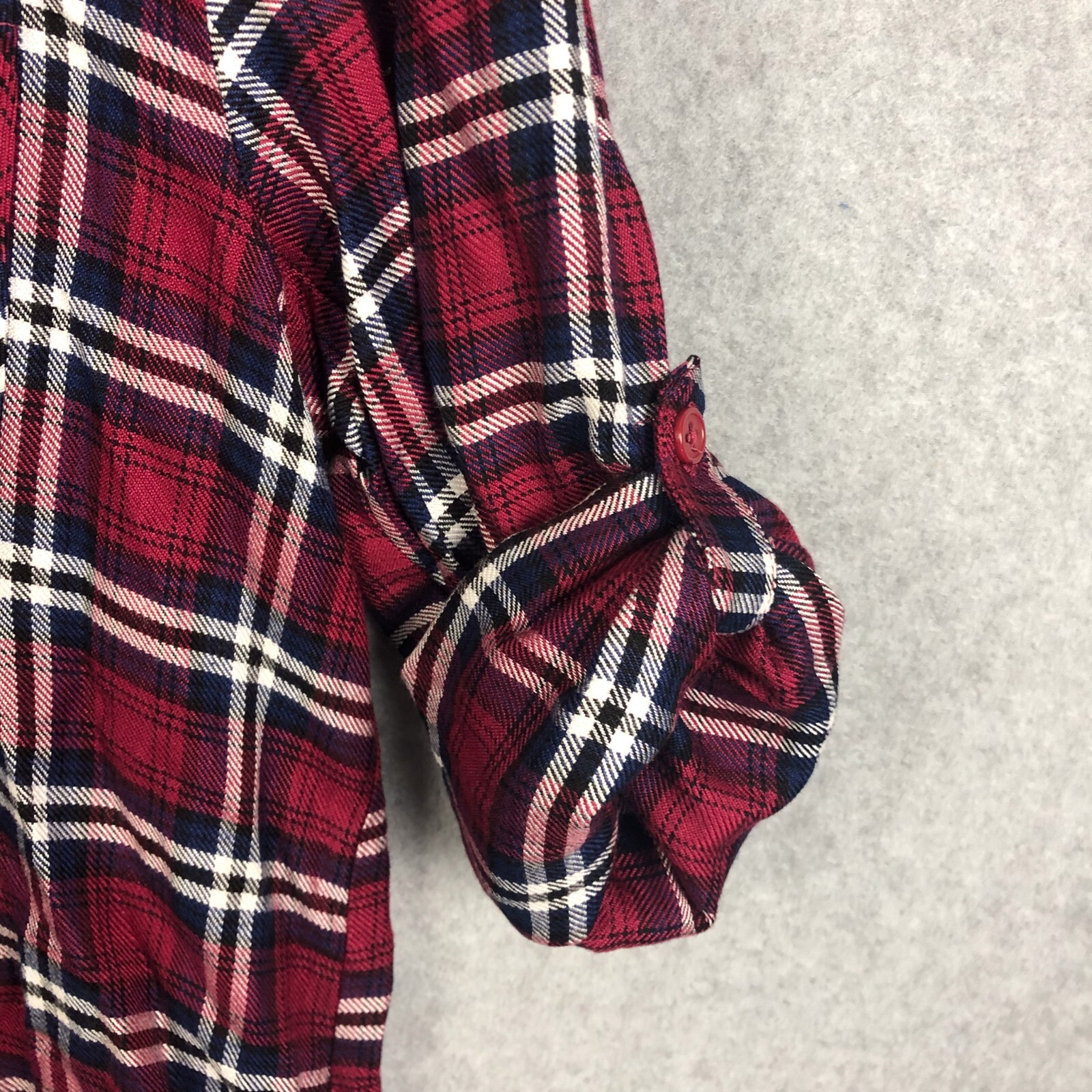 Threads 4 Thought Red Button Down Plaid Tunic Siz… - image 7