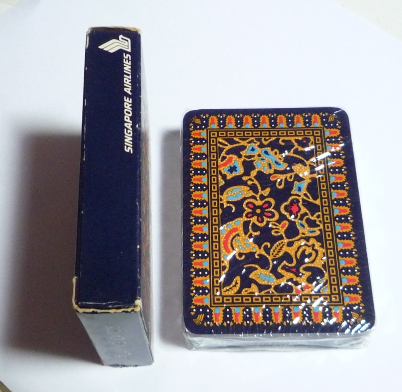 SINGAPORE AIRLINES Playing Cards BLUE GOLD BATIK SQ Sealed