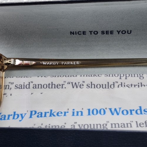 Warby Parker Gillian M 177 Champaign Crystal Eyeglasses Frame 52-20-145 w/Case - Picture 5 of 9