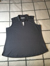 Pebble Beach Dry-Luxe Performance Sleeveless Golf Shirt. XL  Black & White