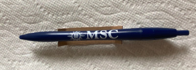 MSC  Cruises..  Logo Pen ... Blue  Plastic .....  MSC  Fleet
