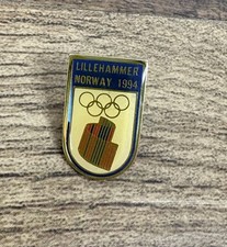 Vintage 1994 Olympic Games Lille Hammer Norway .75” Lapel Enamel Pin