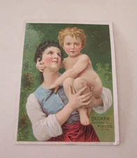 Vtg  Decker Brothers' Matchless Pianos, Gould & Nichols, Barre, Vt (Mom & Baby)