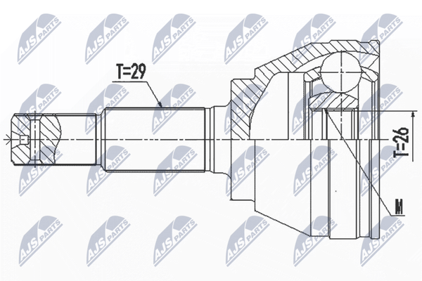 NTY Gelenksatz, Antriebswelle NPZ-NS-097 Passend FüR Nissan-image