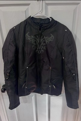 Xelement Motorcycle Jacket Womens  Medium Black Padded Removable Armor