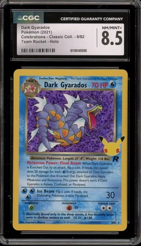Pokemon Dark Gyarados Celebrations Classic Coll. Team Rocket #8 CGC 8.5