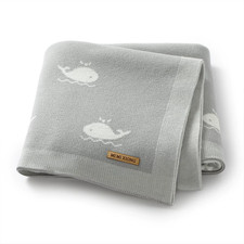 90*70CM Newborn Baby Blanket Bedding Quilt Fashion Cute Cartoon Whale Super Soft