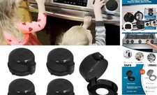 Childproof Stove Knob Covers, Oven Knob Covers for Child Safety 5 Pack Black