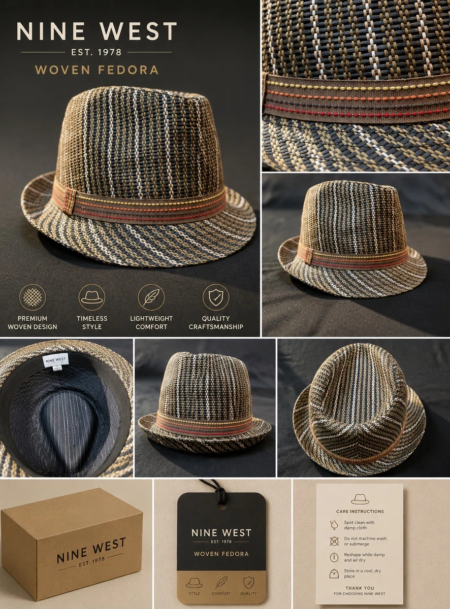 Nine West Black Straw Hats for Women for sale | eBay display picture 2