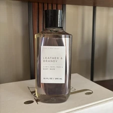 Bath and Body Works Men's Collection Leather & Brandy Shower Gel 10 Oz