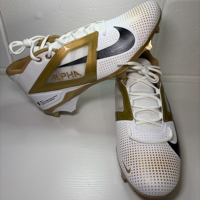 Nike Alpha Menace 4 Pro Football Cleats White Metallic Gold  display picture 1