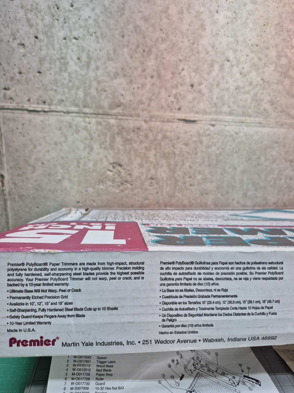 Vtg Nice! Martin Yale Premier Paper Trimmer  Cutter 15" P215 Coupe-Papier 