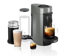 Delonghi Nespresso VERTUO PLUS & Aerocinno3 Espresso Coffee Machine Grey New