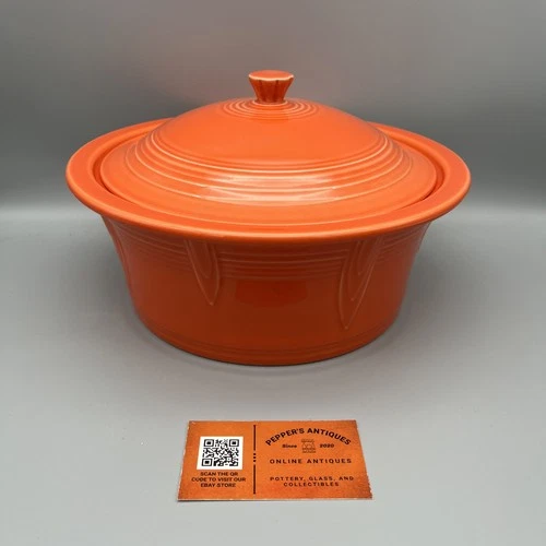 Fiesta Poppy Orange Casserole With Lid @ Pepper’s Antiques@ HLC@WV@USA@Nice@NEW@