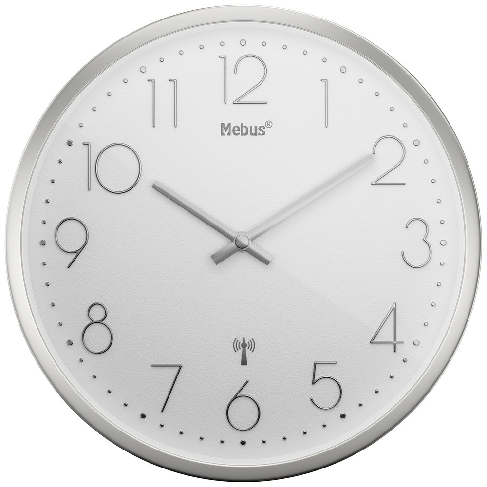 Мебель 19776 Funk Wanduhr 25 см x 4 см Silber Leisegang-Uhrwerk 5490₽