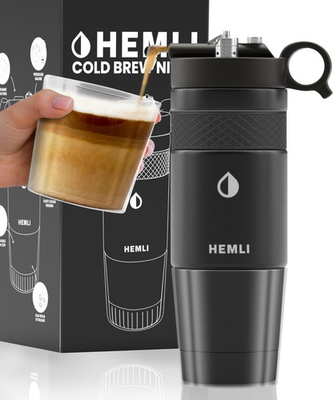 #ad Nitro Cold Brew Coffee Maker 12 oz Ceramic Lined Pressure Gauge Tritan Cup $160.49
