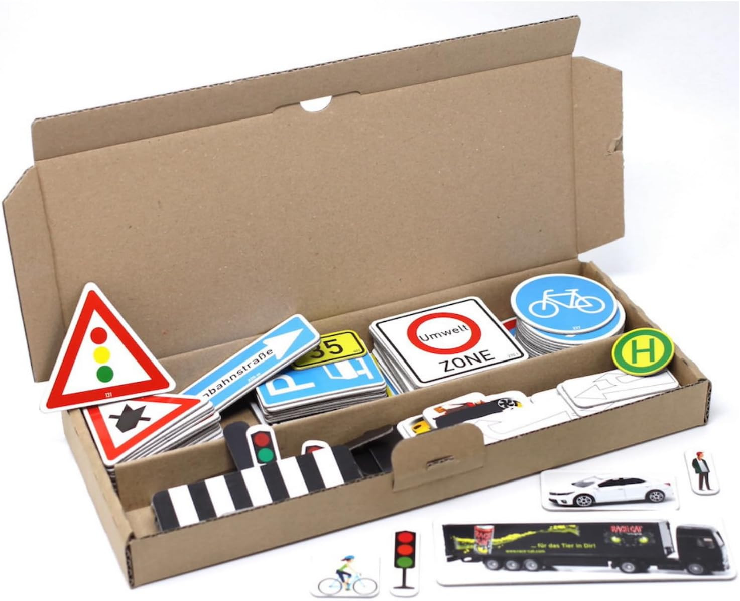 Panneaux de signalisation AKTIV Lernen - Kit 124 pièces aimantées pour enseigner la sécurité routière
