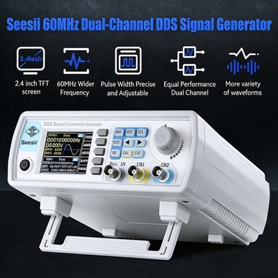 Seesii DDS Signal Generator Counter 60MHz Dual-Channel 200MSa/s Frequency Meter