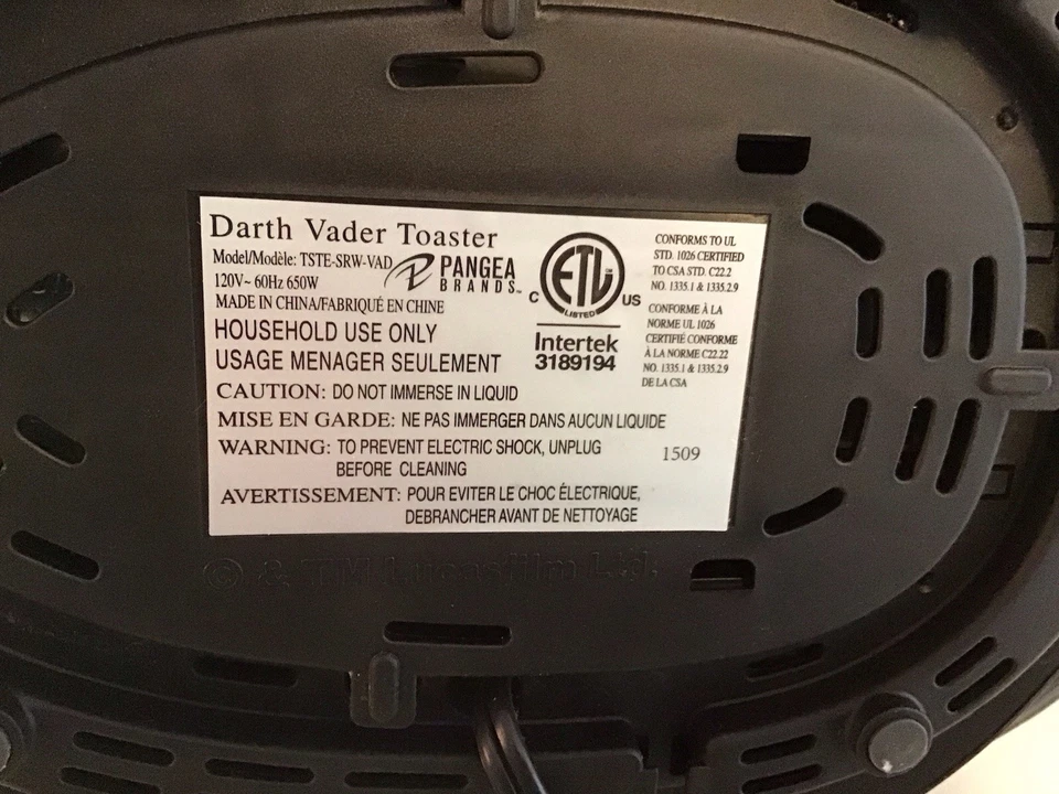 Star Wars Darth Vader 2 Scheiben Toaster, Toasts Logo - Bild 2 von 4