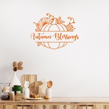 Autumn Blessings - Orange 17" x 23" Wall Art Decal Vinyl Sticker