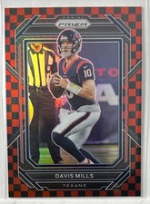 2022 Prizm #113 Davis Mills Black and Red Checker Prizm Houston Texans