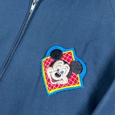 Vintage Mickey Mouse Jacket Embroidered Full Zip Blue Retro Disney World