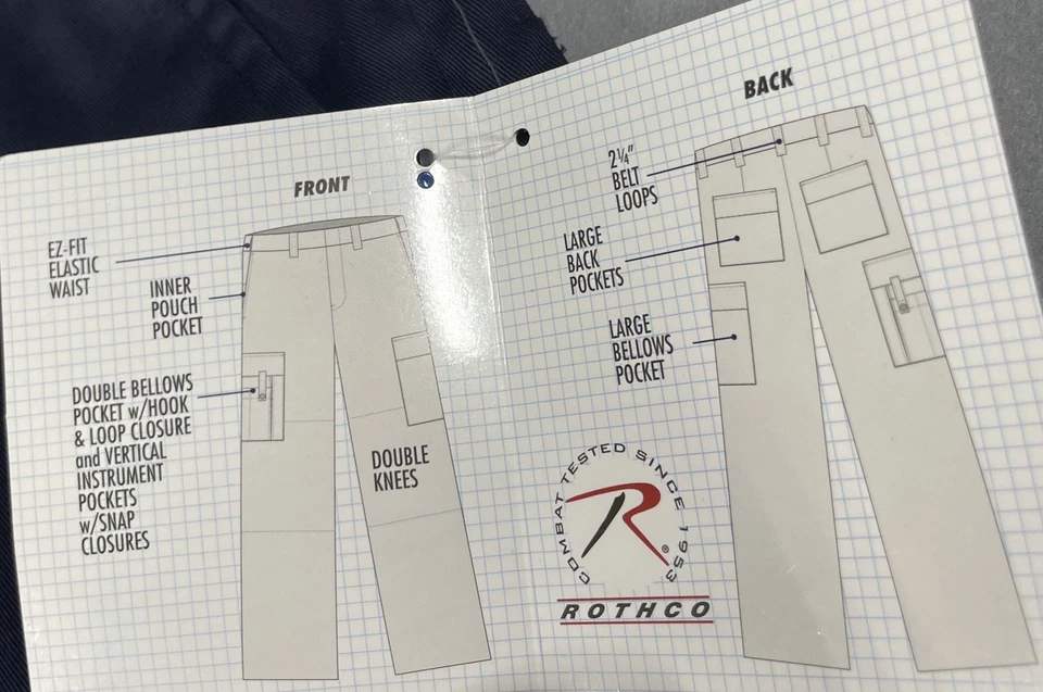 Rothco Womens Tactical Cargo Pants Size 10 EMT Uniform Duty Work Style 5658 Navy - Image 3 of 4