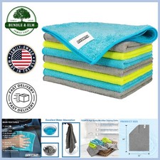 Multi-Functional Microfiber Cleaning Cloths - 8 Pack, 12x16 in, Assorted Colors