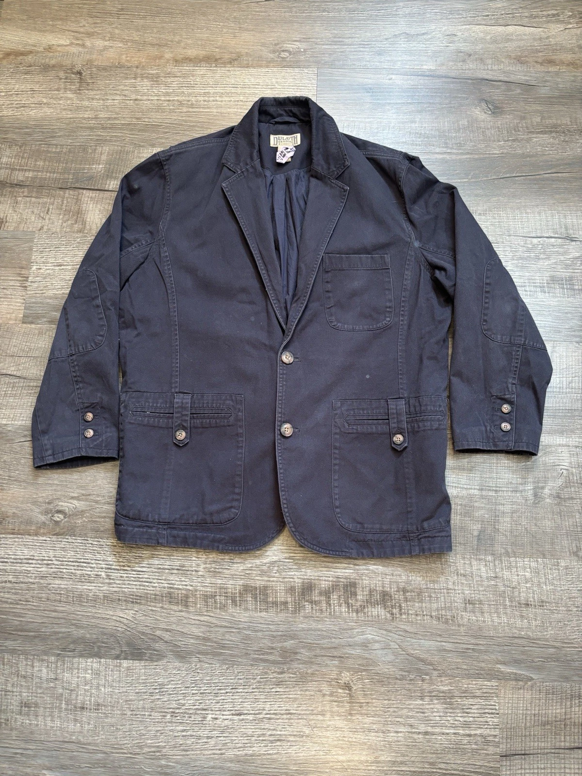 Duluth Trading Canvas Presentation Blazer LG Utility Jacket Cotton Twill S83