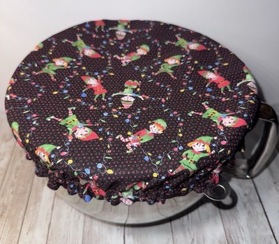 Elf Christmas Halloween Cats Reversible KitchenAid Mixing Bowl Cover/Baking