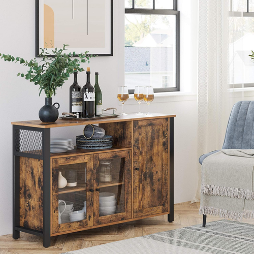 Credenza, Mobile da Cucina, Mobile Contenitore, con 3 Ante, per Soggiorno, Cucin - Foto 2 di 9