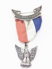 1960's Vintage Sterling Silver Boy Scouts of America Eagle "Be Prepared" Medal 