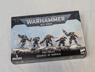 Warhammer 40k Space Wolves Hounds of Morkai 5 Miniatures OVP Neu im Gussrahmen